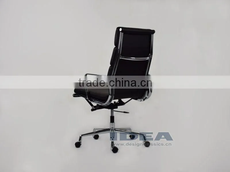 Replica Charles Soft Pad Office Chair - Black Color Genuine Leather