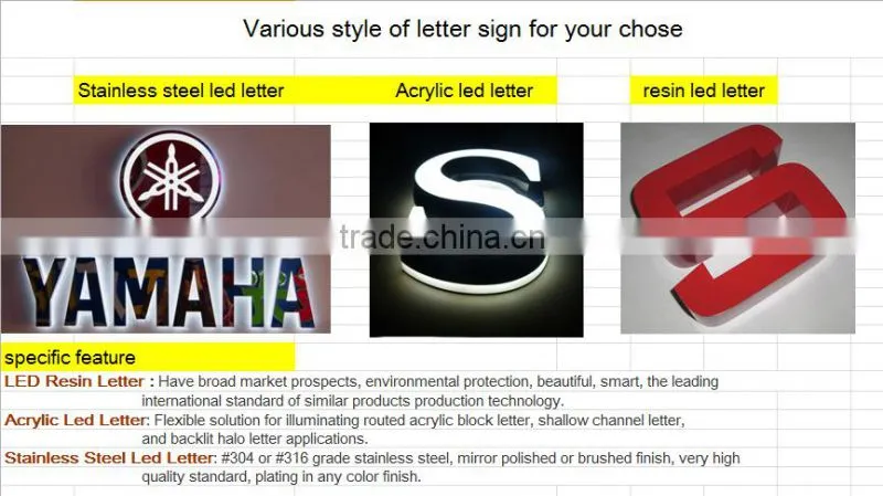 2014 Hot Sale Acrylic Antique Led Letter Sign