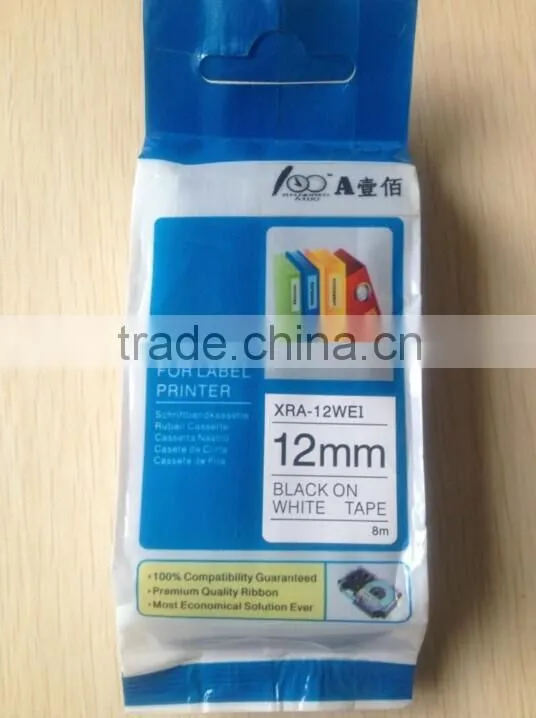 tape cartridge for label printer XR-12GN1 black on green 12mm label ribbon