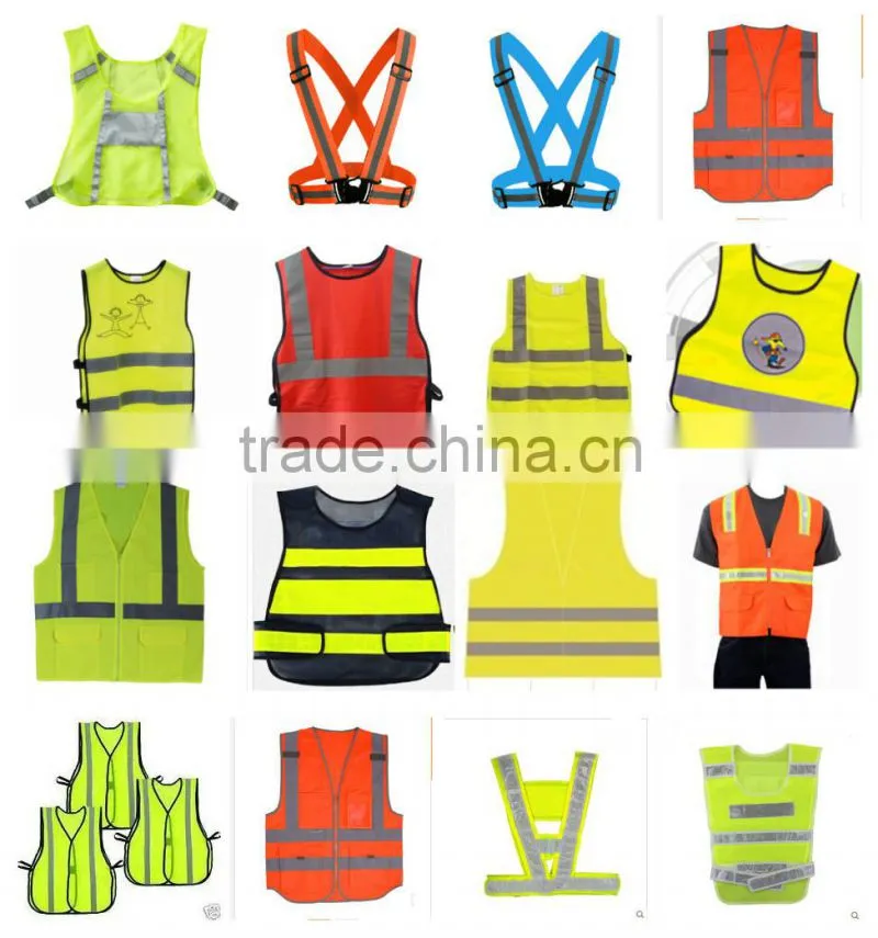 16pcs high visibility reflective led safety light vest jacket