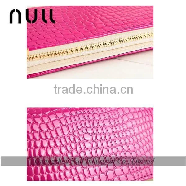 good brand promotion crocodile embossed leather long wallet clutch purse