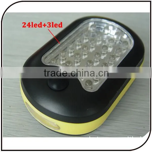 2 in1 24+3 Work Light Flashlight with Hook for Picnic Camping Outdoors