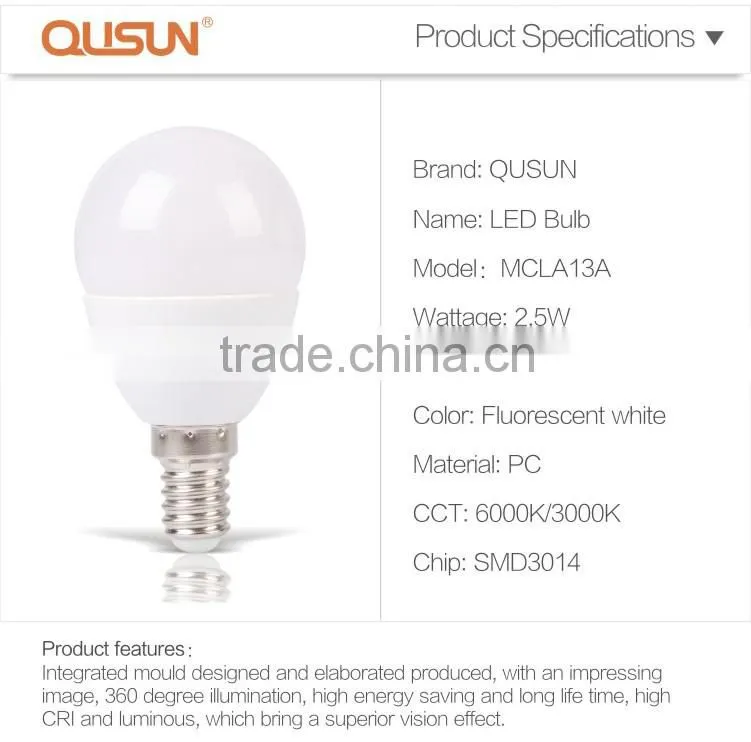 2.5W led bulb lamp for sale e14 led light