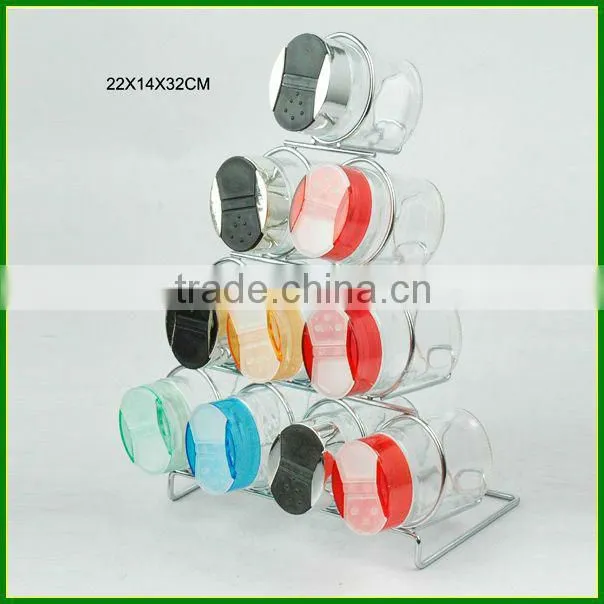 Clear glass coffee bean storage jar with wooden lid