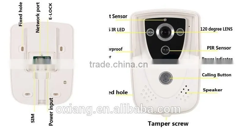 IP55 120 Degree WIFI Video Door Phone support 2 Way Intercom