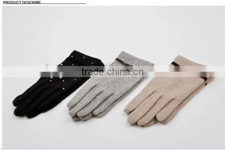 Fashion Bowknot Lady Wool glove