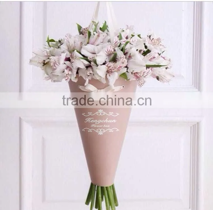 High quality cardboard flower box with ribbon