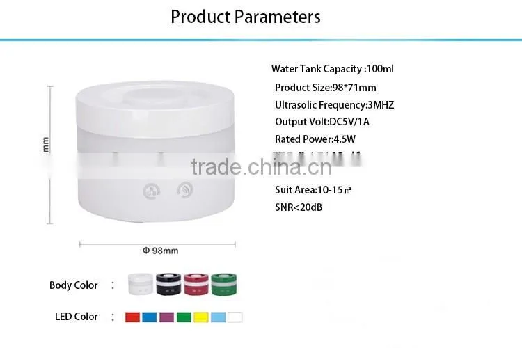 Eco Friendly Air Purifiers With Romantic Colorful Night Light Glass Aroma Diffuser
