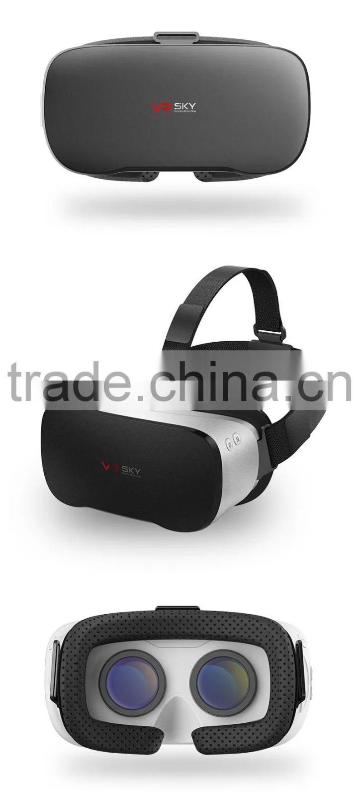 2016 New VR Headset, All in One VR 3D Glasses with Quad core CPU 2GB RAM 16GB Flash Android 4.4 OS 4000mA Lithium Battery