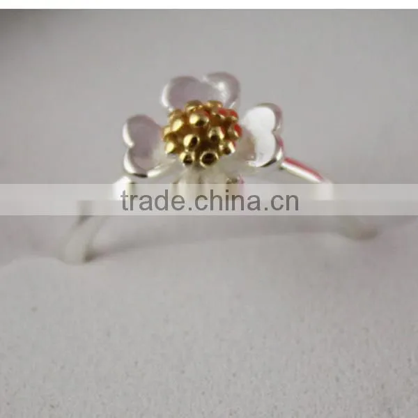 korea flower opening ring adjustable 925 sterling silver rings