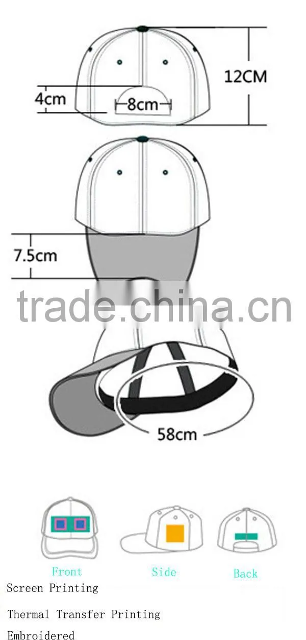 100% Polyester High Quality Baseball Cap Without Logo