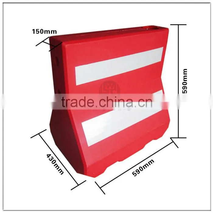 Black and yellow plastic safety barriers