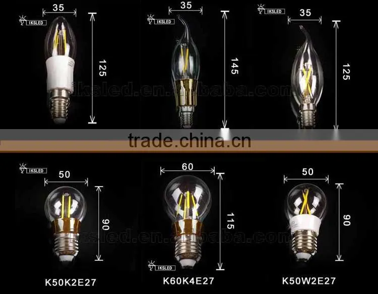 1.2W 360 degree mini driver led filament bulb LEB BULB DIMMABLE