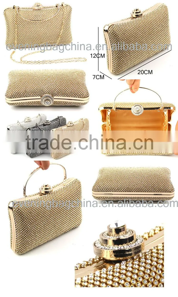 2015 popular diamond crystal women clutch evening bag