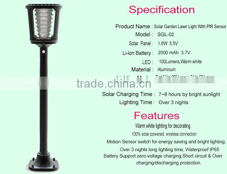 High Quality Cheap Standing Solar Lamp For Garden