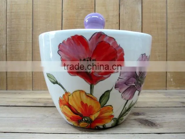 Hand paint ceramic cookie jar
