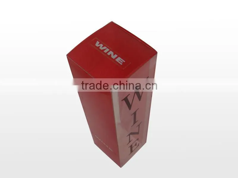 custom offest printing clear plastic single wine bottle gift box wholesale
