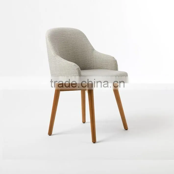 DC-4095 fabric and solid wood leg dining chair