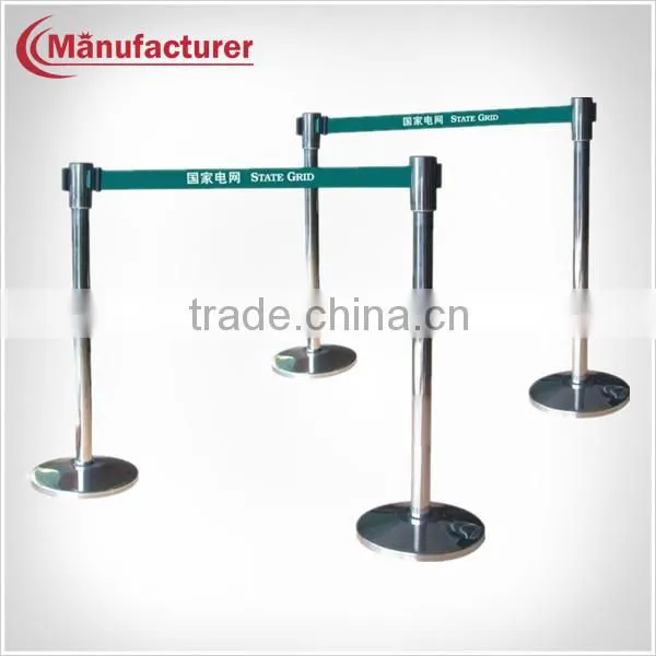 Stainless Steel Supermarket Queue Post Stand/Museum Exhibition Belt Barrier Stanchion
