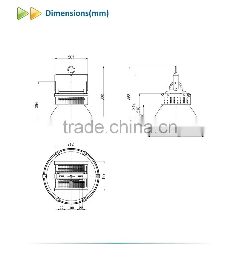 2016 Riveted heat pipe black 70w IP65 black led high bay light for workshop