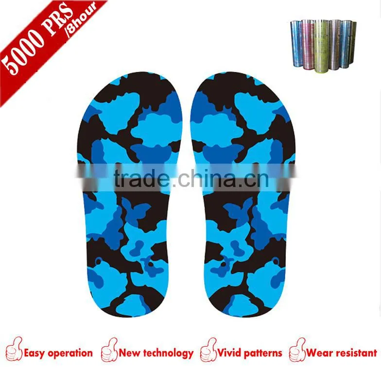 Air blowing shoe sole print film decorative