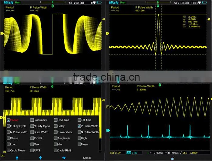 Micsig MS310IT 2 isolated input channel 100MHz digital handheld oscilloscope with 5.7 inch TFT color screen 640x480 pixels