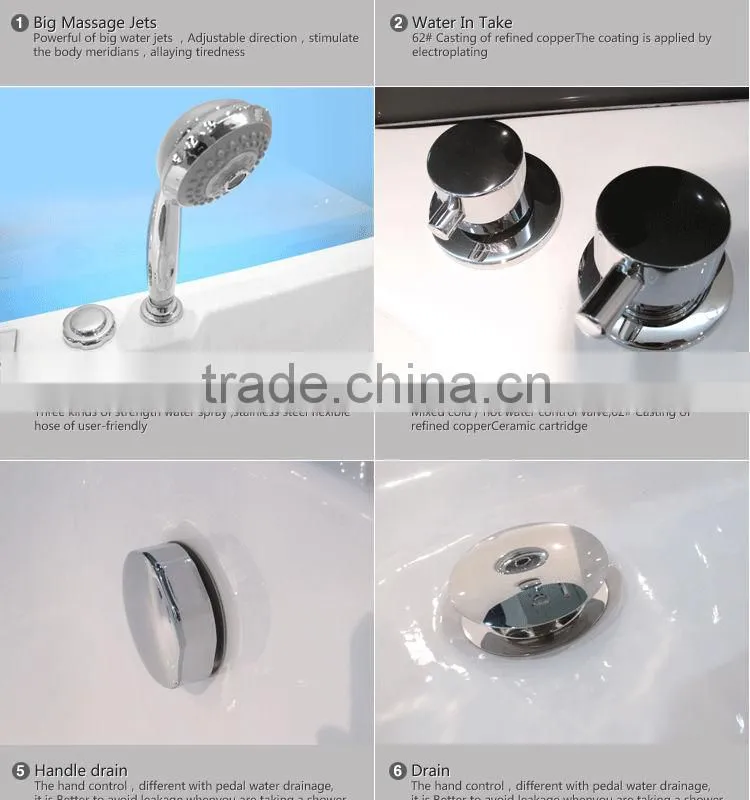 FC-255.BLwith blue front glass ,glass bathtub