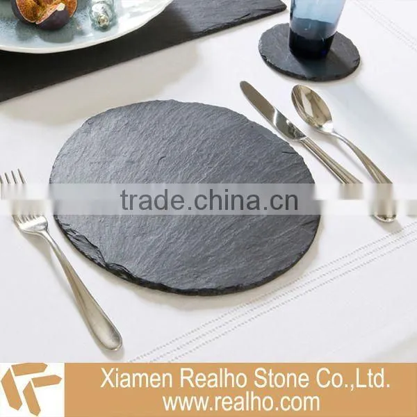 black slate placemat