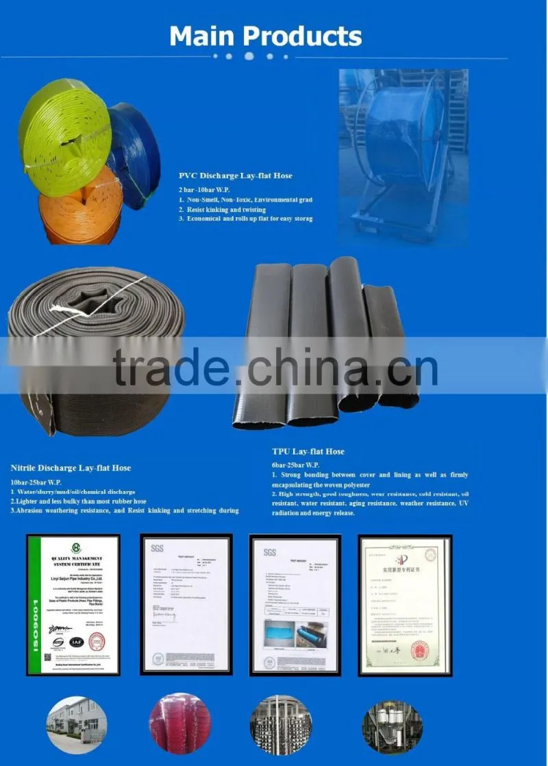 sanjiang canvas hose 9 inch pvc pipe