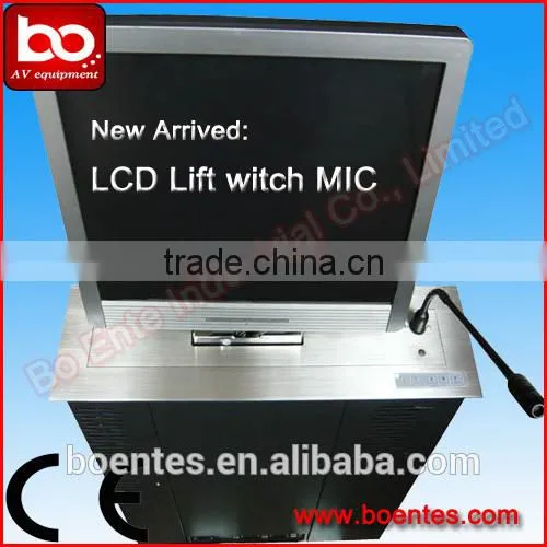 SASO Approved Motorized Monitor Lift with Microphone for Conference Table