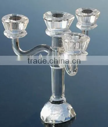 unique clear crystal candlestick, crystal candleholders