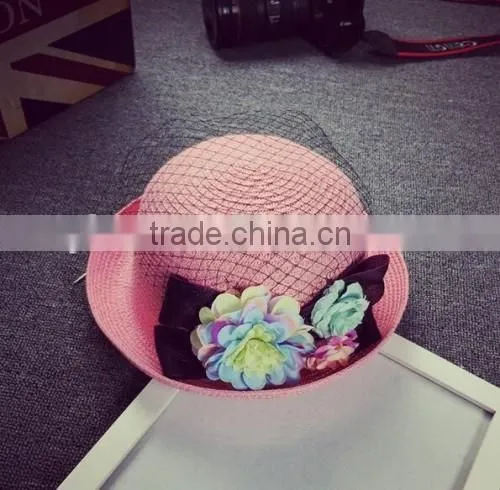 factory wholesale handmade high quality beach sun hat original selling flower latest 2016 straw hat wholesale
