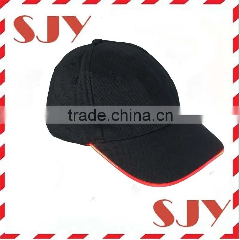 LED glowing light flashing 6 panel sports cap