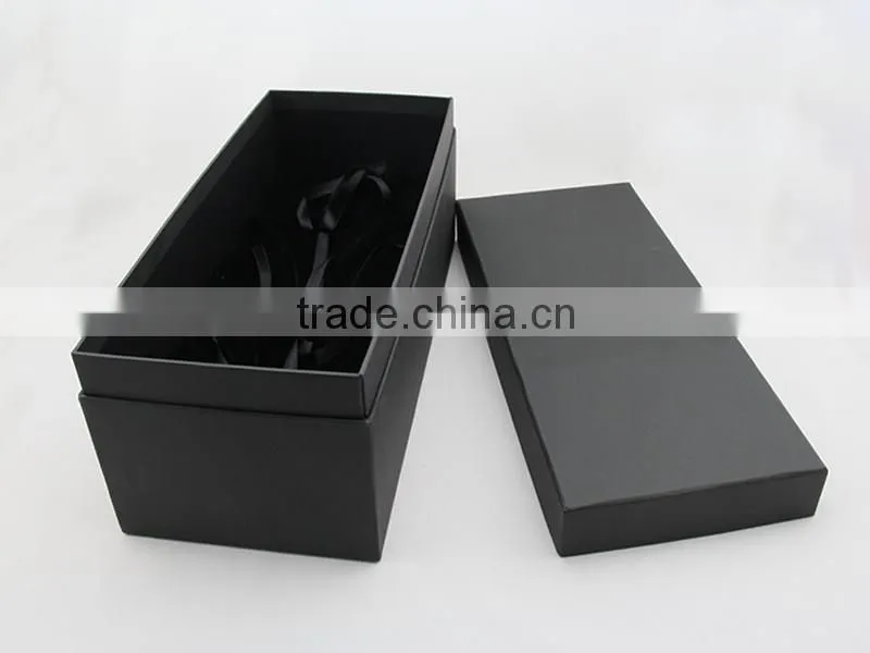 Large black lid and base cardboard storage packaging box with foam insert , accept OEM / ODM order