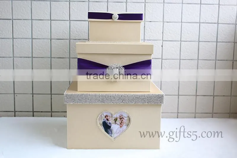 Rustic wedding card box with photo frame for best widding gifts