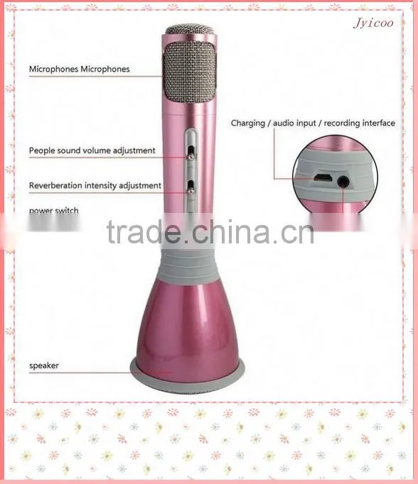 Bluetooth speaker Portable Wireless Karaoke Microphone Handheld Condenser Microphone with Speaker