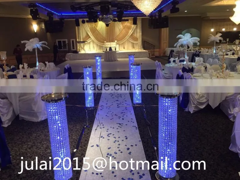 Elegant Crystal & metal LED wedding pillar wedding walkway stand for wedding decoration events walkway stand decoration