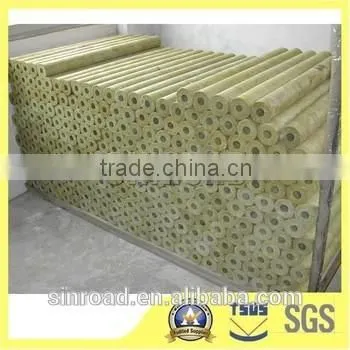 Thermal Insulation Material Torch Membrane Rockwool Pipe / Tube 100kg/m3