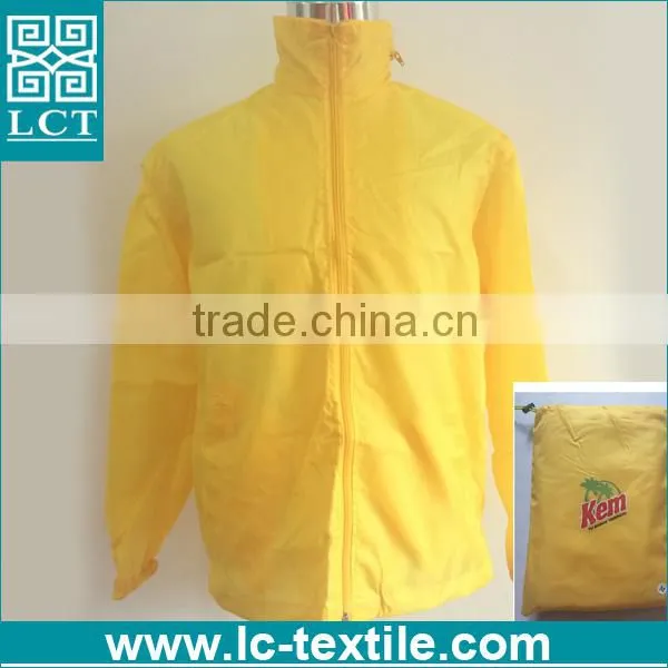 wholesale 2015 hot selling folding into a pouch ultralight windbreaker collapsible jacket with heat transfer print(LCTN1564)