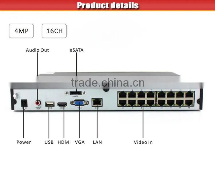 NEW ARRIVAL ! H.264 4MP/3MP POE p2p rohs h.264 16ch hd sdi dvr