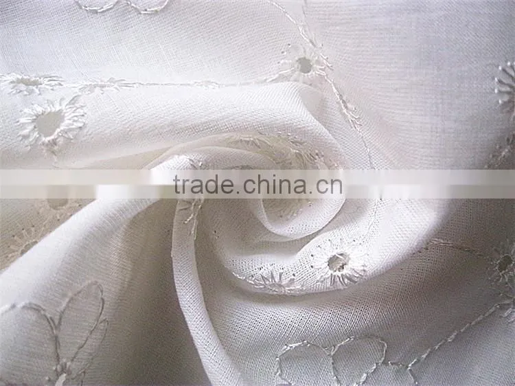 shaoxing textile Hot sale 100% cotton lace fabric embroidery design