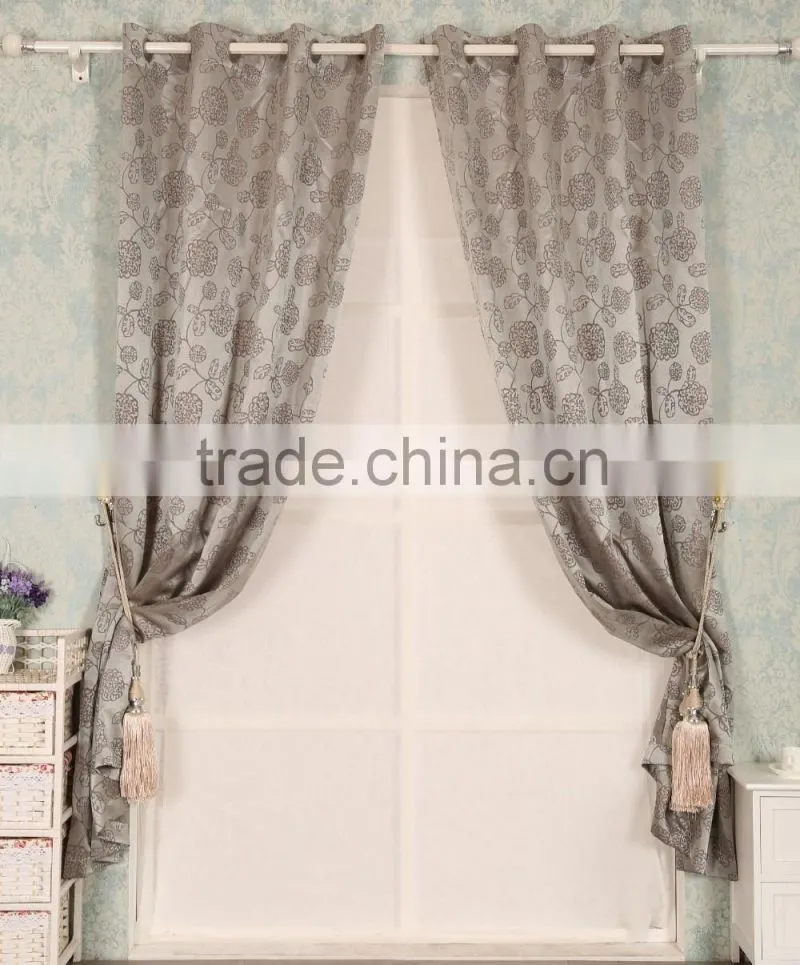100% polyester fabric Jacquard Curtain Grommet Drapery