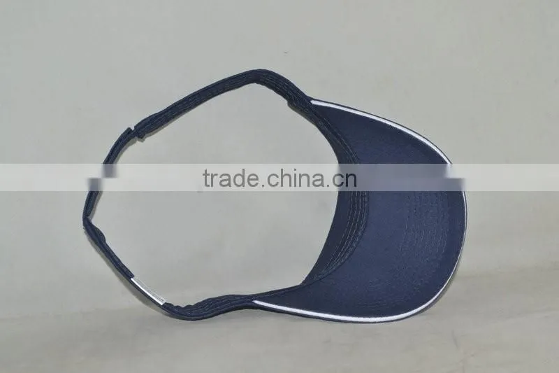 Guangzhou hat factory professional custom 100% cotton/dark blue/sun visor