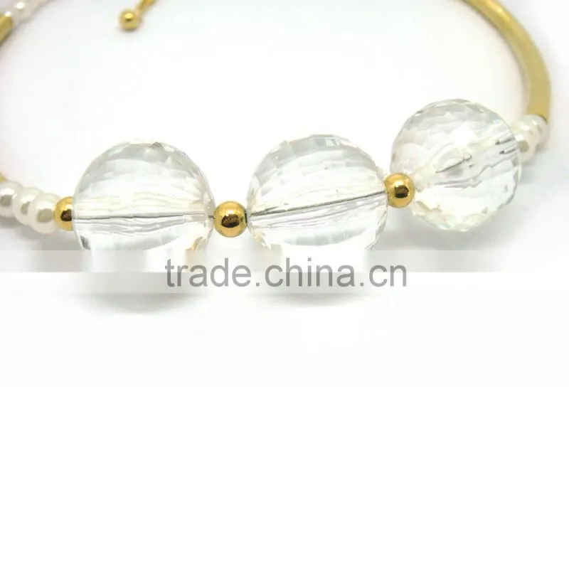 High Quality Stainless Steel Transparent Big Crystal Statement Necklace for Dress