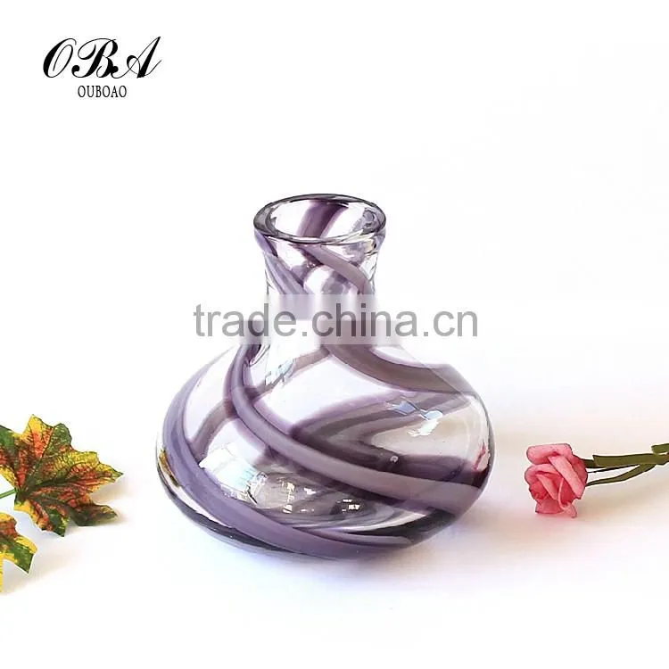 Creative European Style Small Clear Glass Vase / Murano Hand Blown Art Glass Vase For Wedding Centerpieces