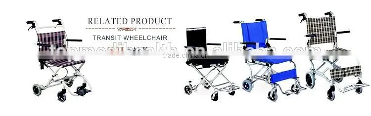 Rehabilitation Therapy Supplies Topmedi Aluminum Lightweight Folding Portable Manual Travelite Wheelchair as Luggage