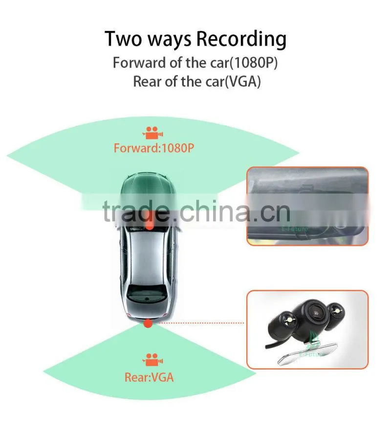 4.3 Inch FHD Car DVR Car Black Box Rear View Mirror Car Camera Recorder
