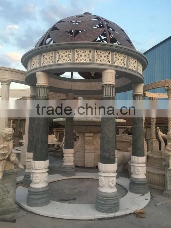 High Quality Carved White Marble Column Gazebo