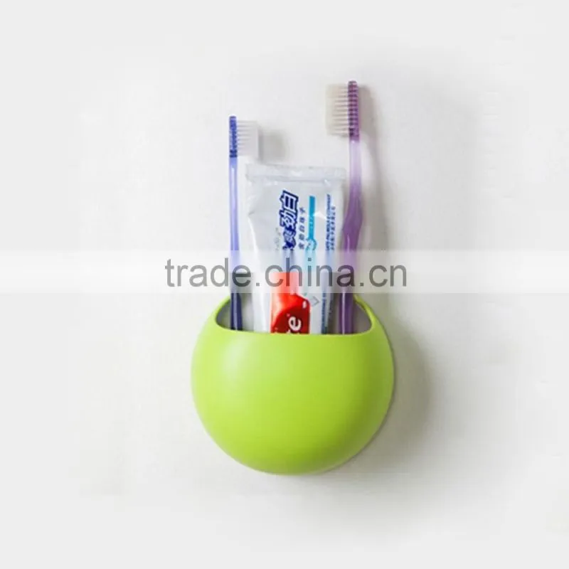 wall mount toothbrush holder rubber sucker plastic brush holder with suction cup