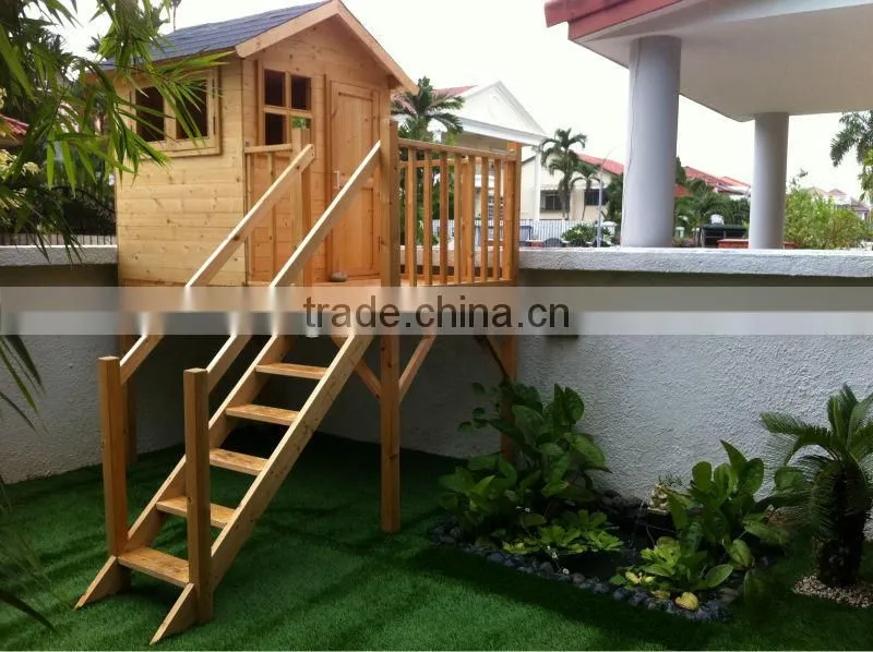 Outdoor Kids Wooden Playhouse with Platform